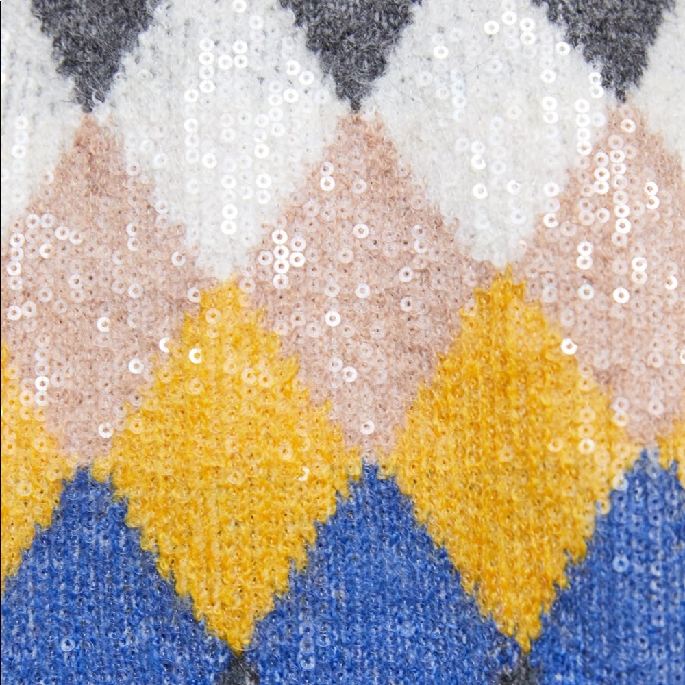 ZARA Sequin Argyle Sweater - Picture 7 of 8